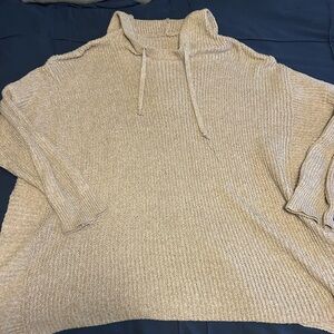 SHEIN Tan Cowl Neck Sweater